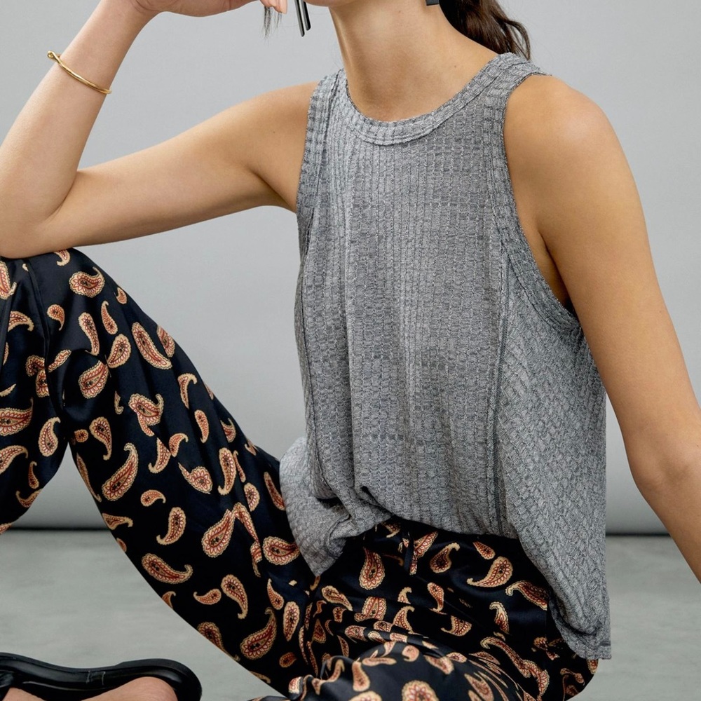 Daily Practice by Anthropologie Grey Marley Tank Top Size Medium